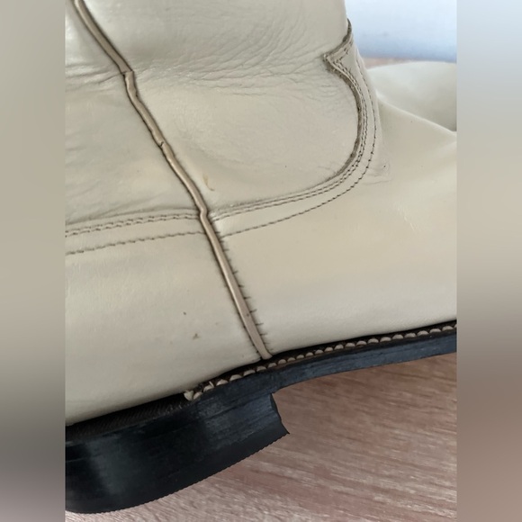 COWTOWN Mexico White Leather Cowboy Boots - Picture 8 of 12